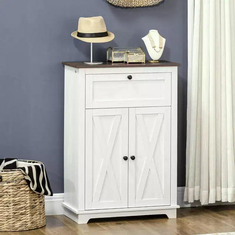 Farmhouse Sideboard Storage Cabinet with Doors and Drawer for Kitchen, Living room, 23.5x11.75x34.5