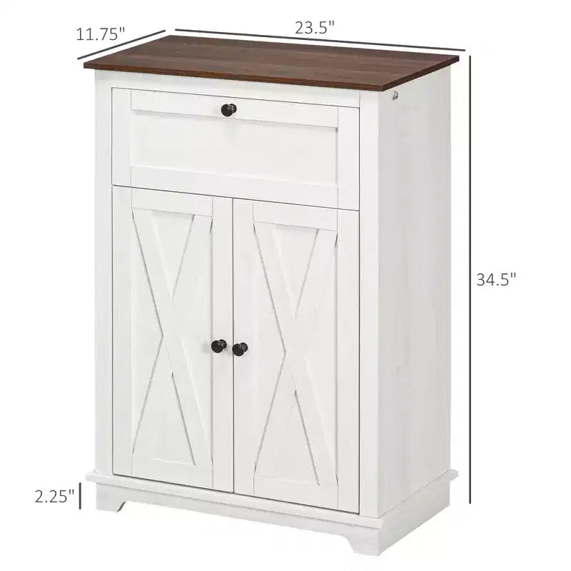 Farmhouse Sideboard Storage Cabinet with Doors and Drawer for Kitchen, Living room, 23.5x11.75x34.5
