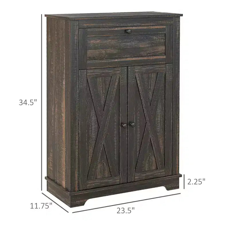 Farmhouse Sideboard Storage Cabinet with Doors and Drawer for Kitchen, Living room, 23.5x11.75x34.5