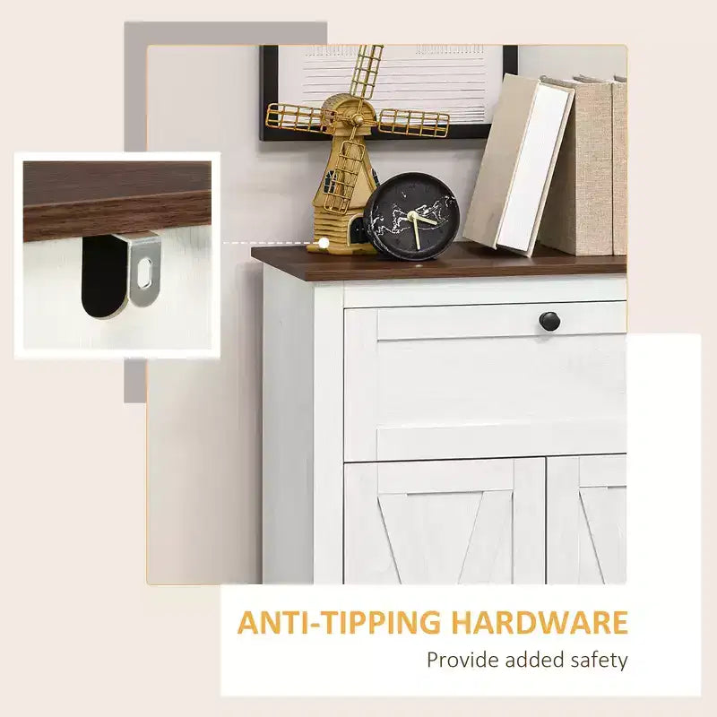 Farmhouse Sideboard Storage Cabinet with Doors and Drawer for Kitchen, Living room, 23.5x11.75x34.5