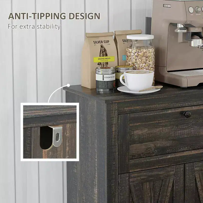 Farmhouse Sideboard Storage Cabinet with Doors and Drawer for Kitchen, Living room, 23.5x11.75x34.5