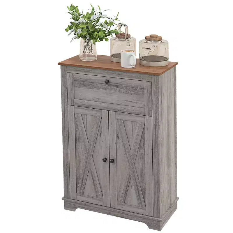 Farmhouse Sideboard Storage Cabinet with Doors and Drawer for Kitchen, Living room, 23.5x11.75x34.5