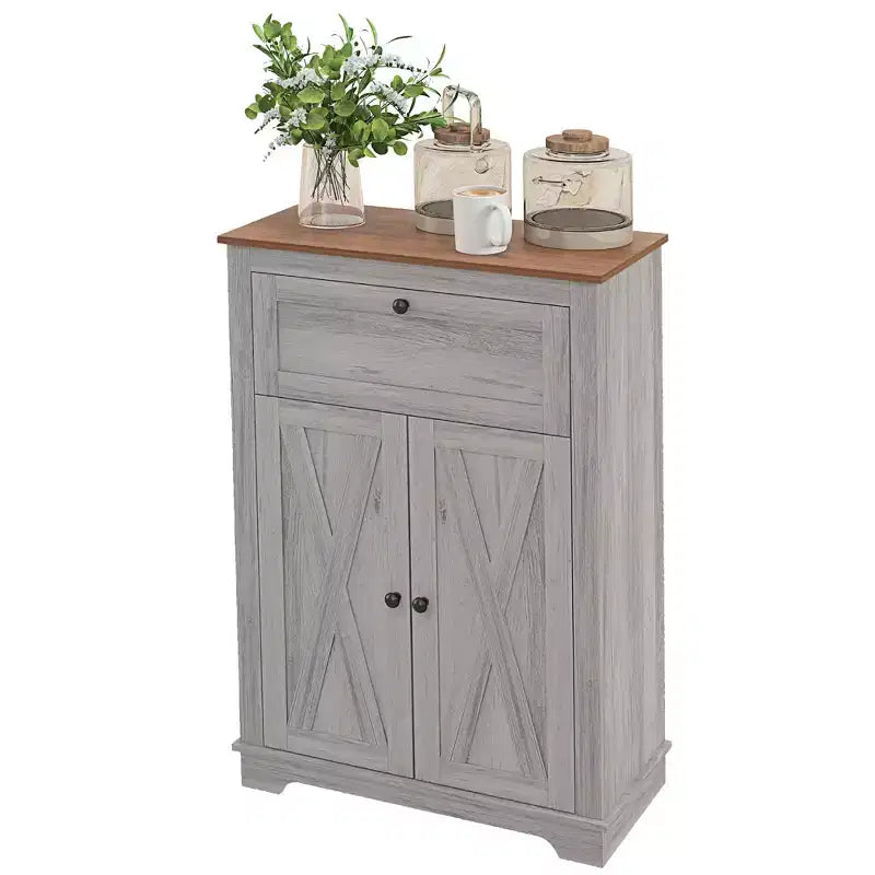 Farmhouse Sideboard Storage Cabinet with Doors and Drawer for Kitchen, Living room, 23.5x11.75x34.5