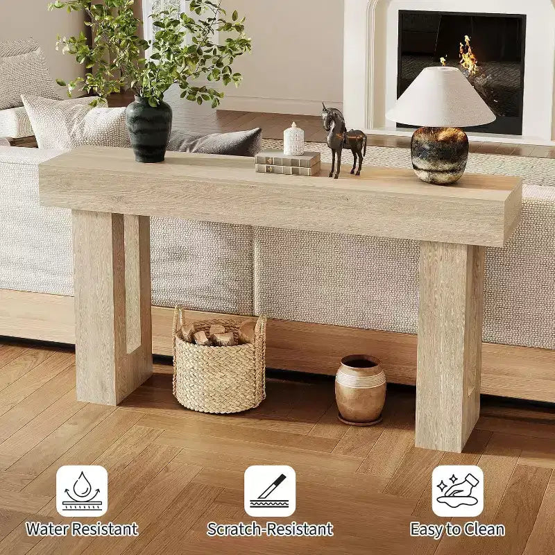 63 Long Farmhouse Console Table, Industrial Accent Table, Narrow Entryway Sofa Table, Sofa Table Behind Couch, Easy Assembly, for Hallway
