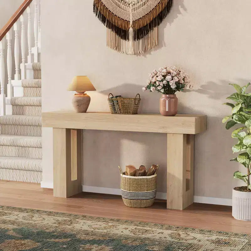 63 Long Farmhouse Console Table, Industrial Accent Table, Narrow Entryway Sofa Table, Sofa Table Behind Couch, Easy Assembly, for Hallway