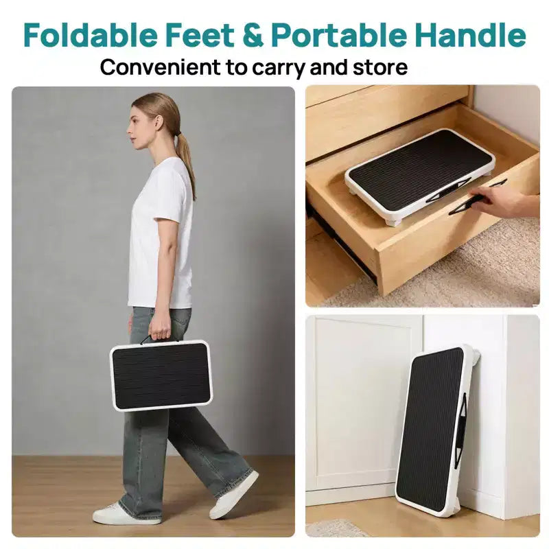 Foldable Stool, Anti-slip Platform Rubber Feet 330-Pound Capacity Sturdy Metal Stool