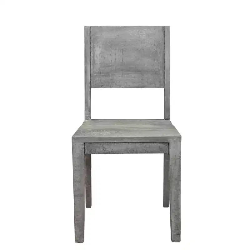 Mango Wood Dining Chairs Gray - Handcrafted, Solid Wood, No Assembly Required