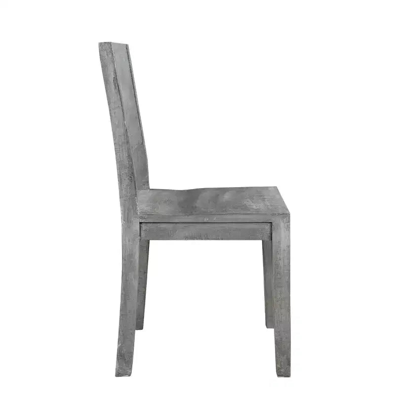 Mango Wood Dining Chairs Gray - Handcrafted, Solid Wood, No Assembly Required