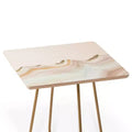 Marta Barragan Camarasa Marbling Mountains Side Table Gold - Deny Designs: Steel Frame, Wood Composite Top, Flared Legs