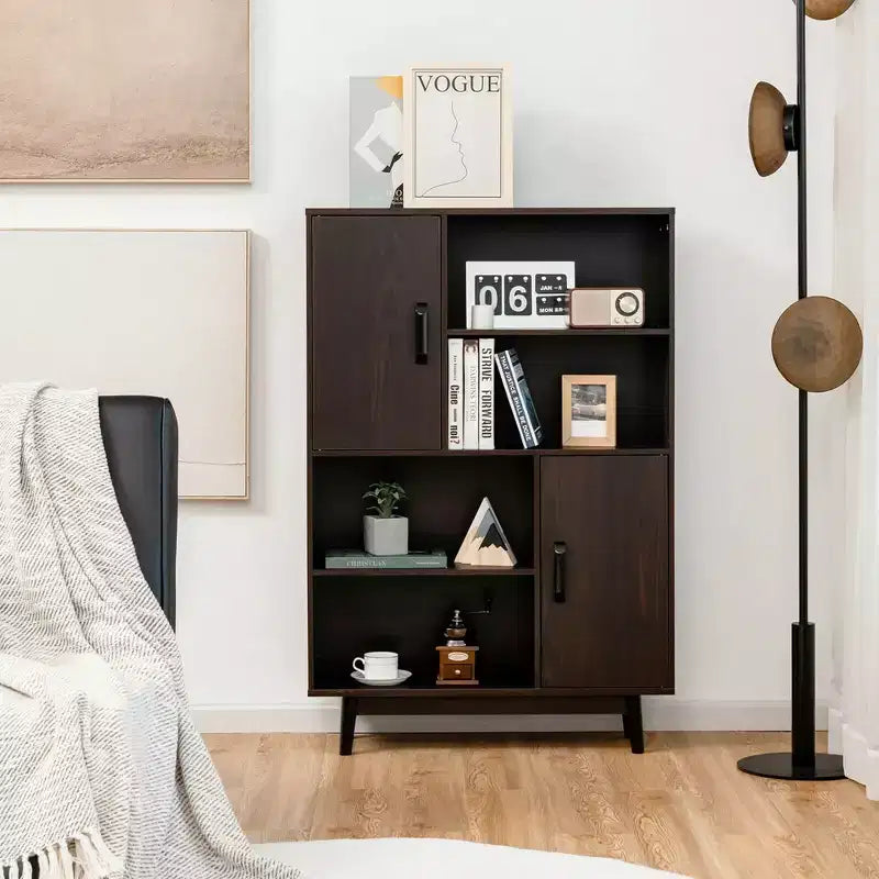 Sideboard Storage Cabinet Bookshelf Cupboard w/Door Shelf Black / White / Espresso