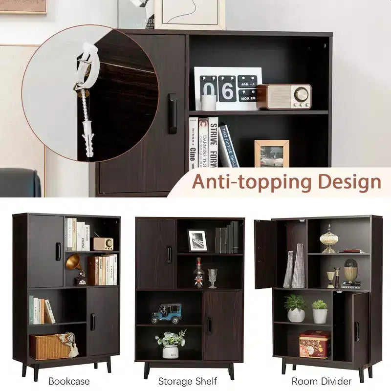 Sideboard Storage Cabinet Bookshelf Cupboard w/Door Shelf Black / White / Espresso
