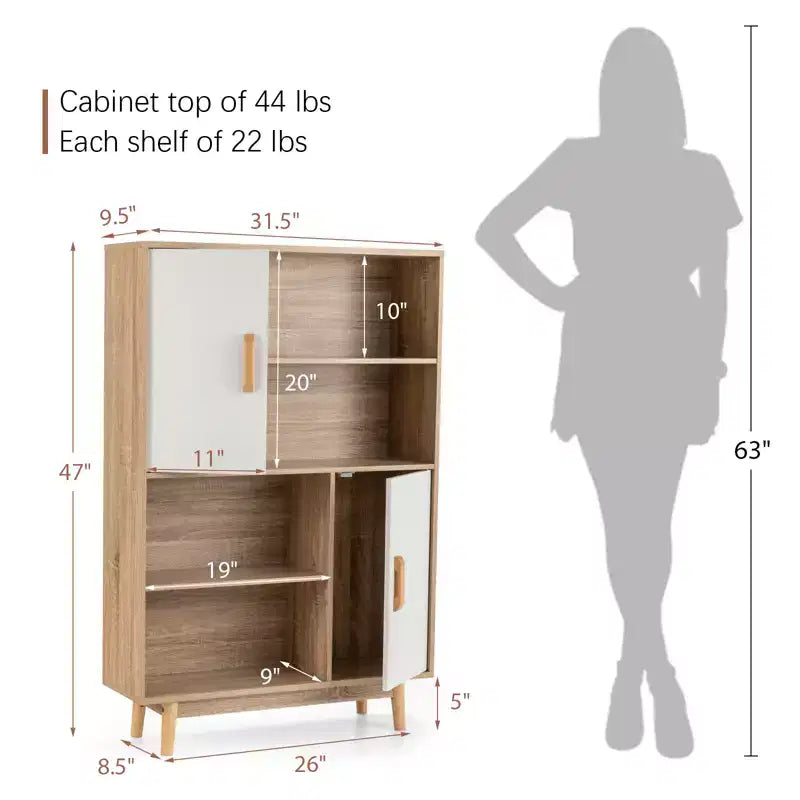 Sideboard Storage Cabinet Bookshelf Cupboard w/Door Shelf Black / White / Espresso