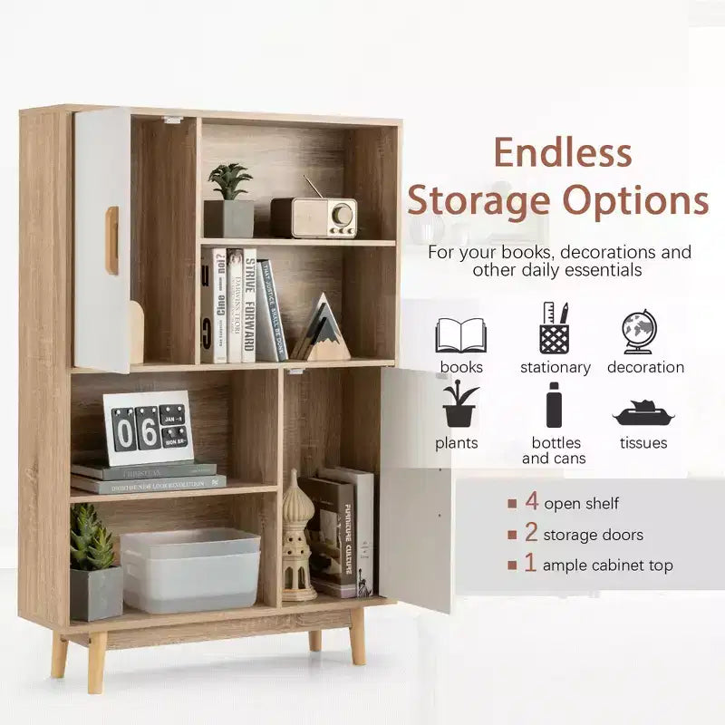 Sideboard Storage Cabinet Bookshelf Cupboard w/Door Shelf Black / White / Espresso