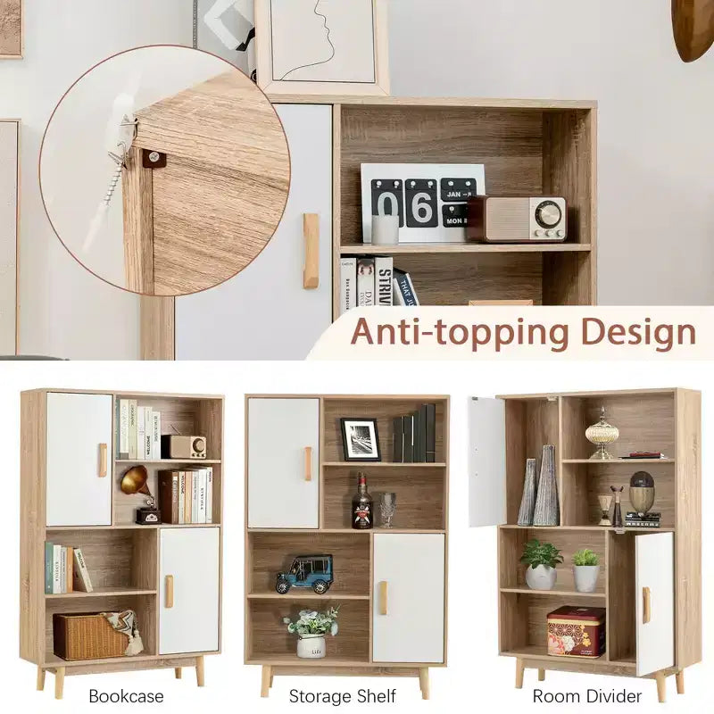 Sideboard Storage Cabinet Bookshelf Cupboard w/Door Shelf Black / White / Espresso