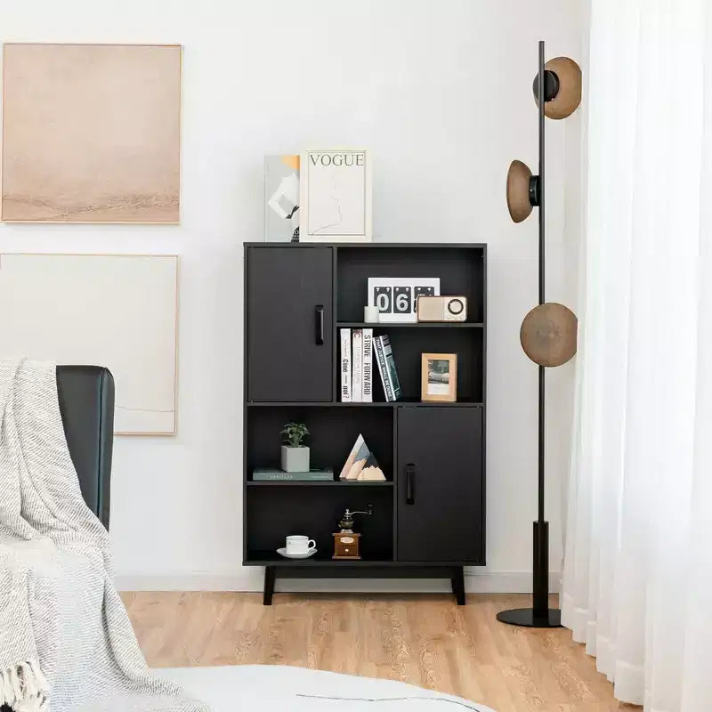 Sideboard Storage Cabinet Bookshelf Cupboard w/Door Shelf Black / White / Espresso