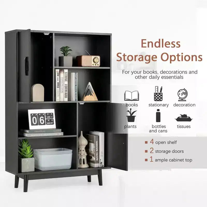 Sideboard Storage Cabinet Bookshelf Cupboard w/Door Shelf Black / White / Espresso