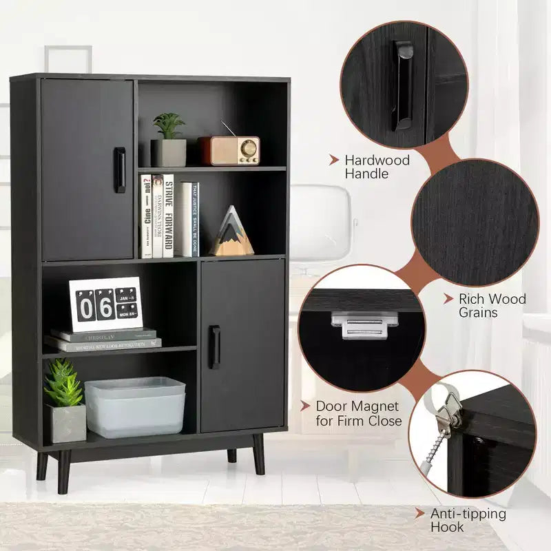 Sideboard Storage Cabinet Bookshelf Cupboard w/Door Shelf Black / White / Espresso
