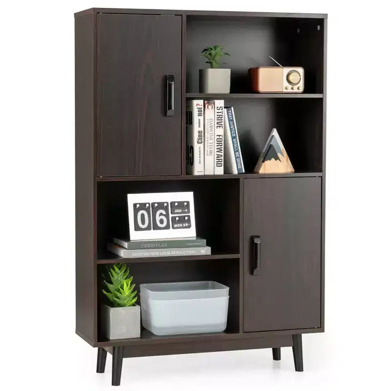 Sideboard Storage Cabinet Bookshelf Cupboard w/Door Shelf Black / White / Espresso
