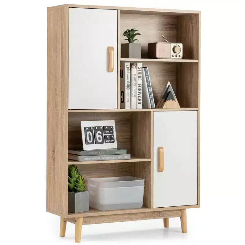 Sideboard Storage Cabinet Bookshelf Cupboard w/Door Shelf Black / White / Espresso