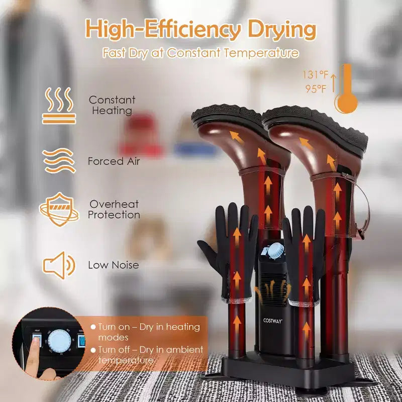Electric Shoe Boot Dryer 4 Shoes W/ 180 Mins Timer