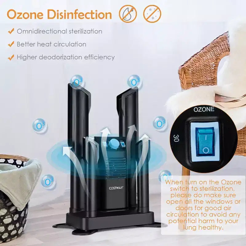 Electric Shoe Boot Dryer 4 Shoes W/ 180 Mins Timer