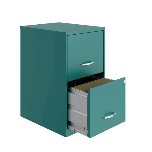 Classificatore in metallo a 2 cassetti, 45,7 cm, verde acqua