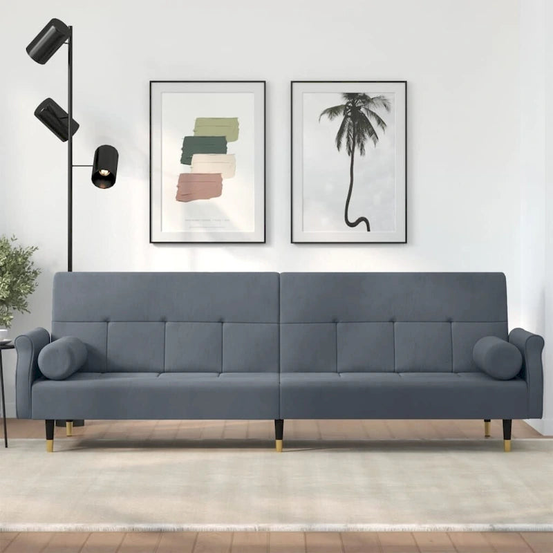 Divano Letto Convertibile in Velluto Loveseat con Schienale Regolabile