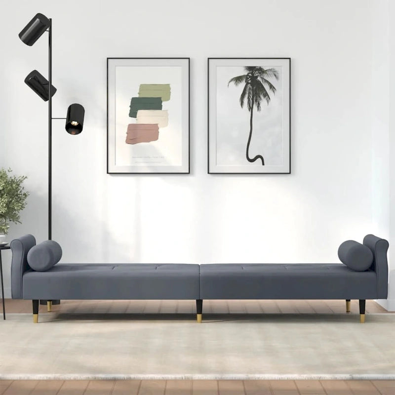 Divano Letto Convertibile in Velluto Loveseat con Schienale Regolabile