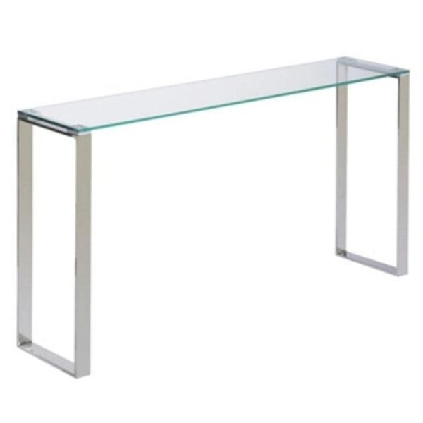 Tavolo Console in Vetro con Finitura Cromata