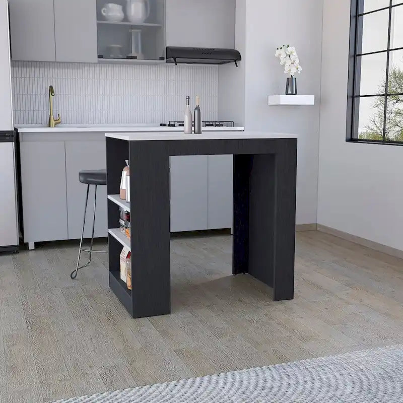 Isola da cucina con ripiani su 3 lati, mobile contenitore per sala da pranzo