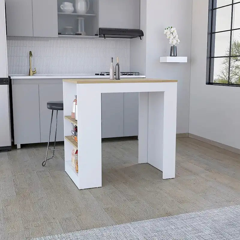 Isola da cucina con ripiani su 3 lati, mobile contenitore per sala da pranzo